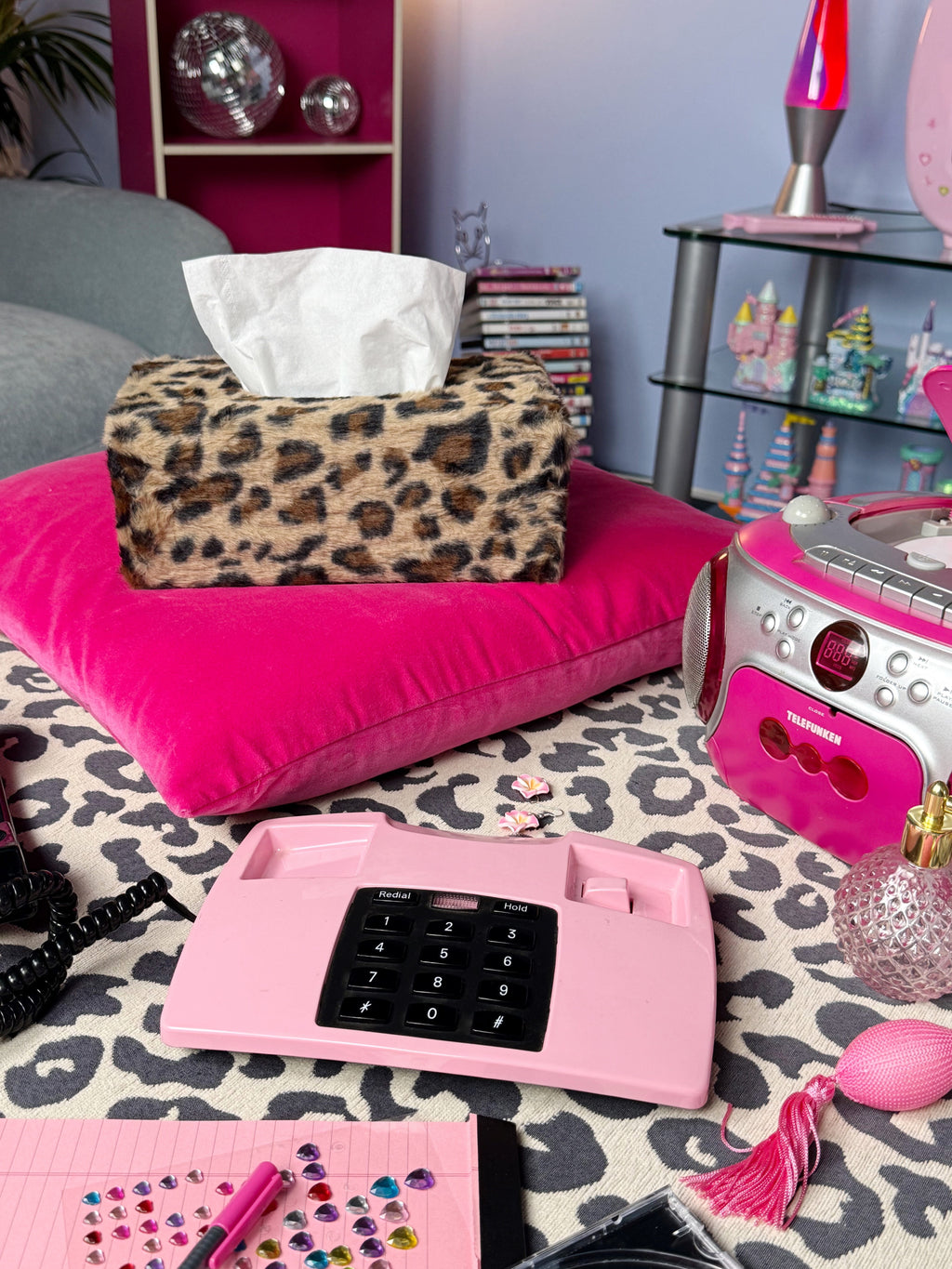 Leopard Print Fluffy Tissue Box