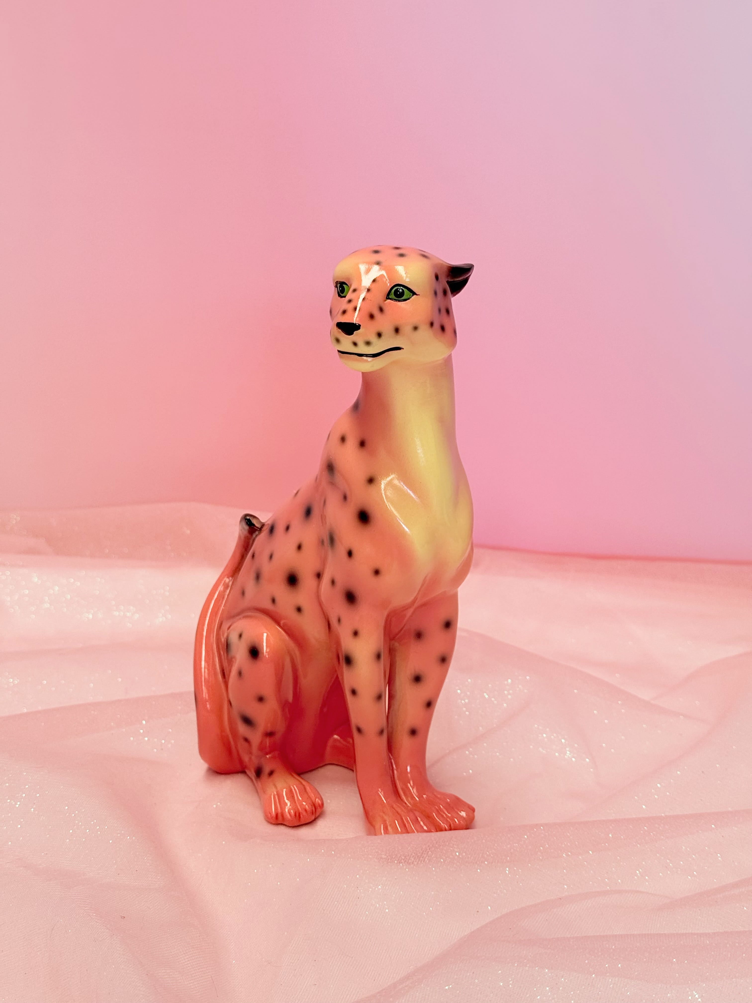 Flawed Petal the Pink Leopard Statue