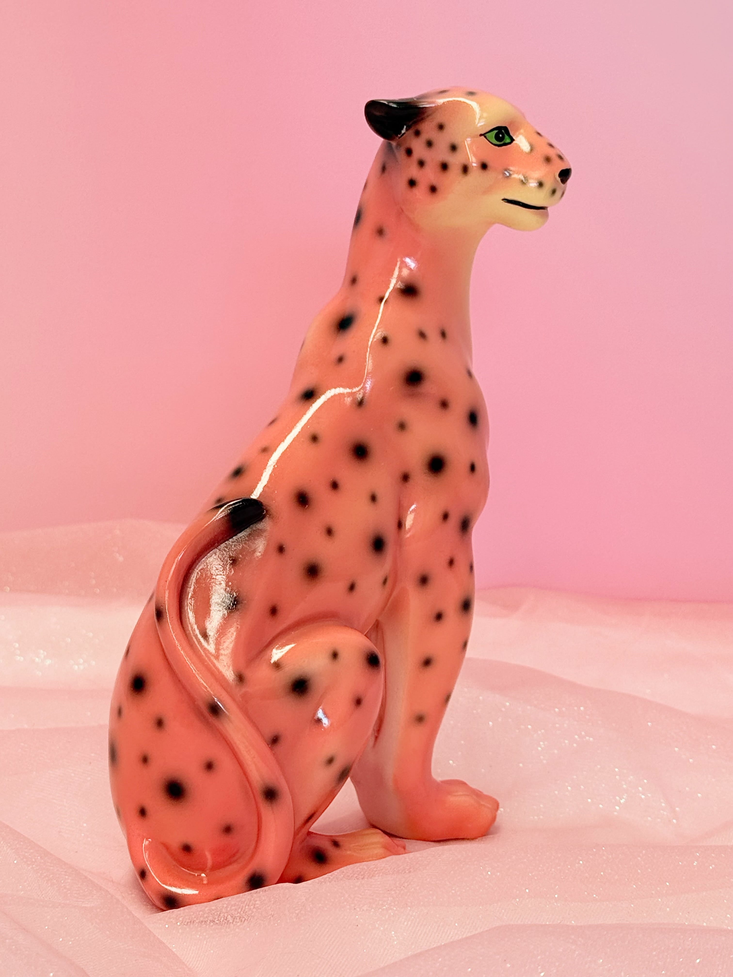 Flawed Petal the Pink Leopard Statue