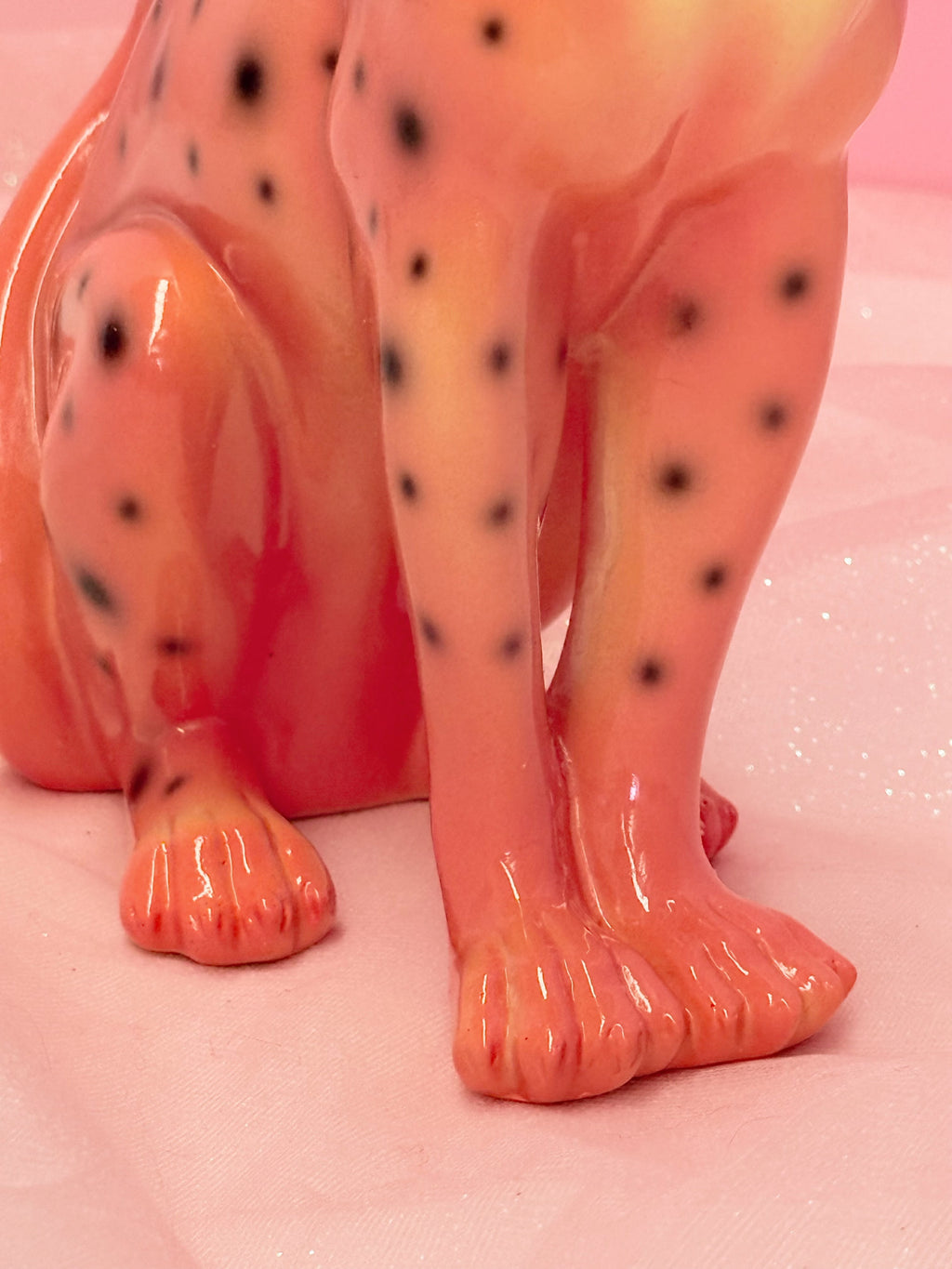 Flawed Petal the Pink Leopard Statue