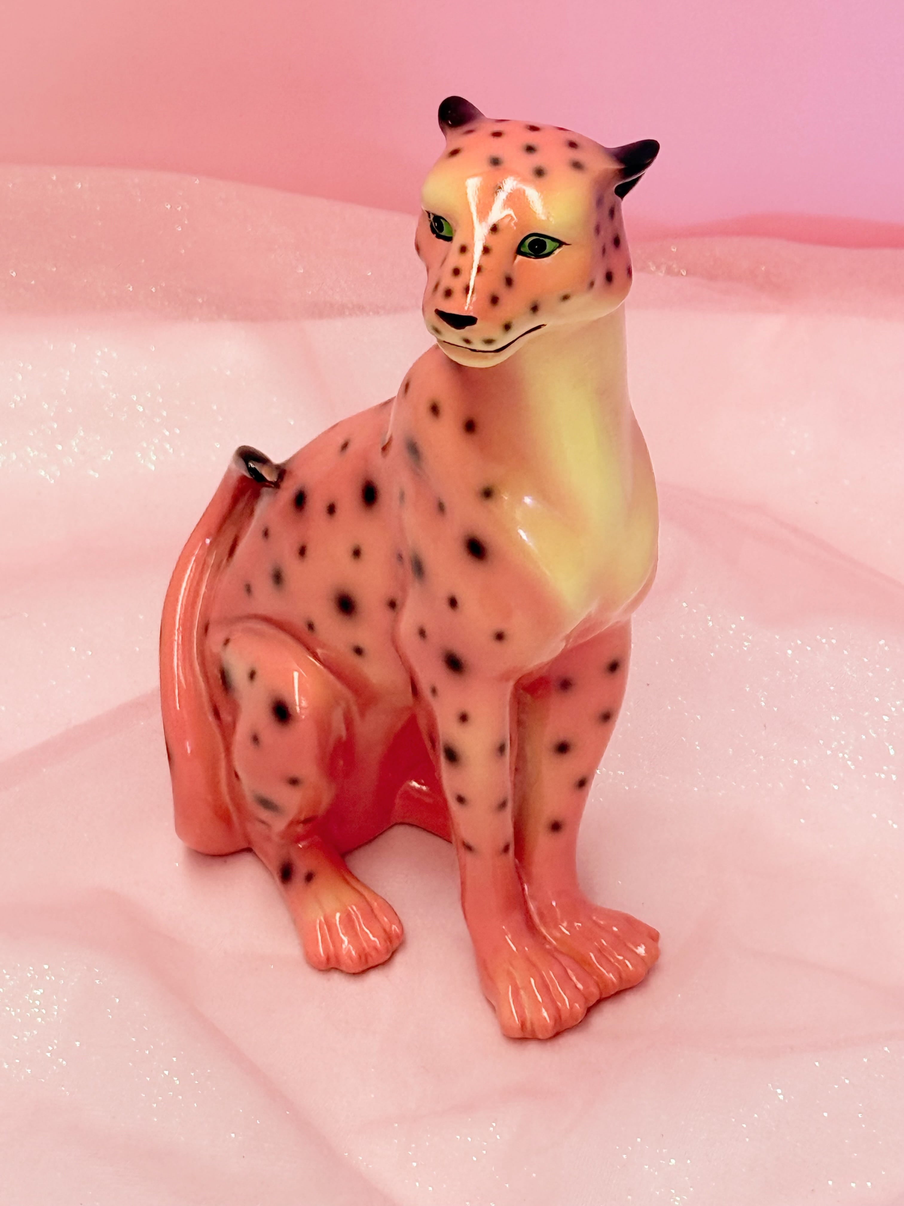 Flawed Petal the Pink Leopard Statue