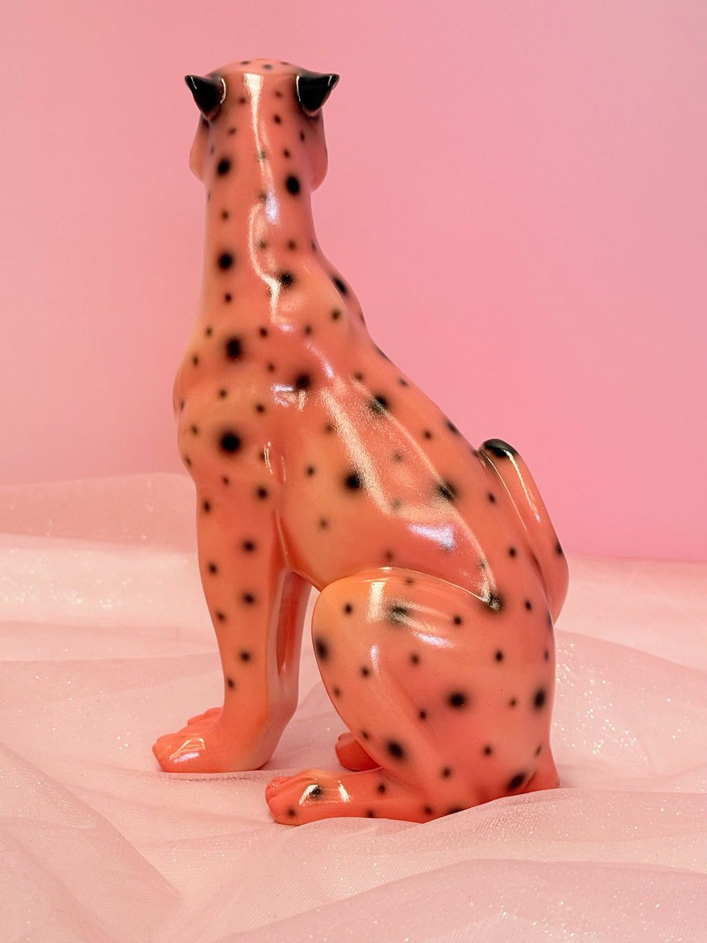 Flawed Petal the Pink Leopard Statue