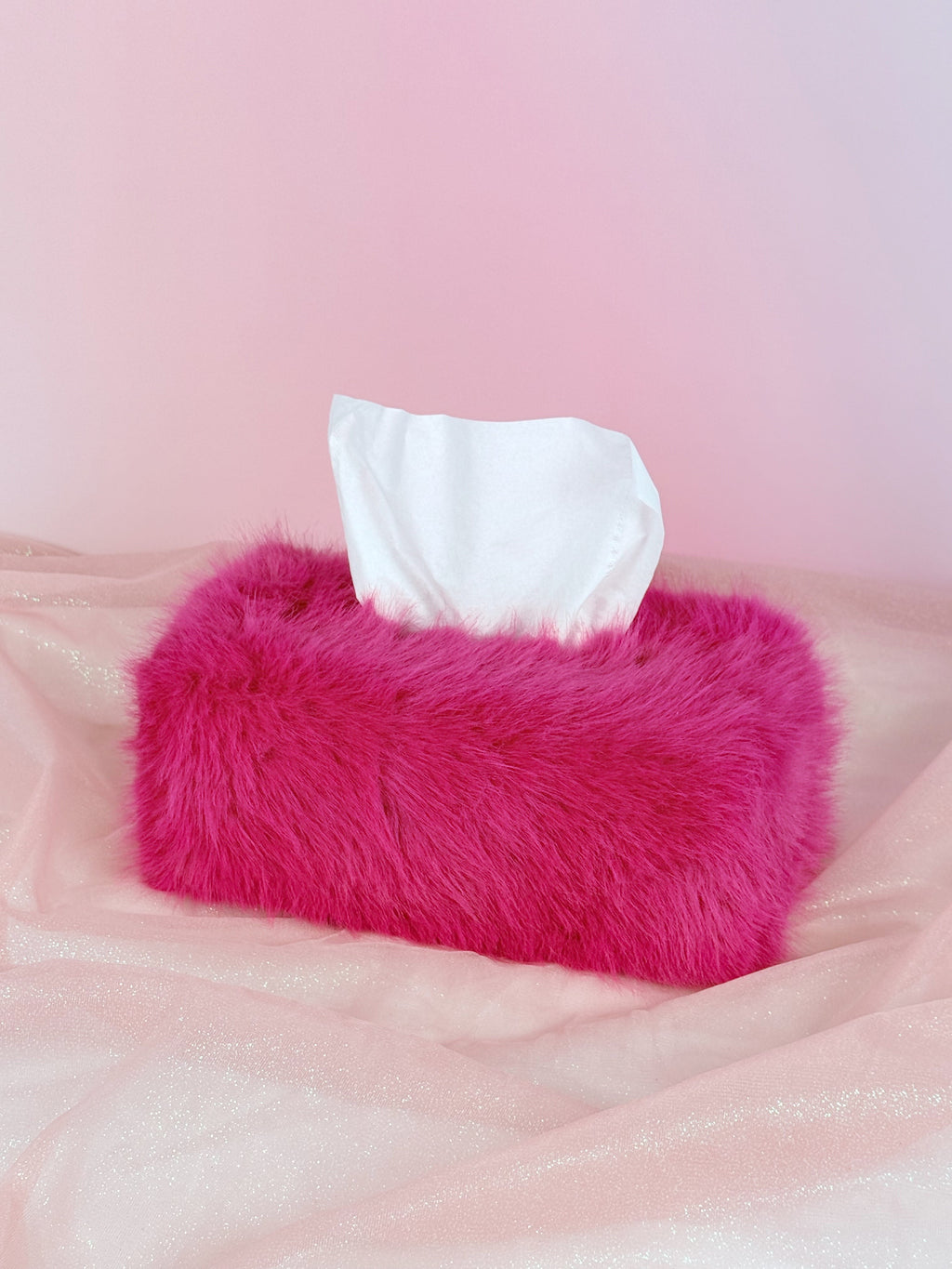 Pink Fluffy Tissue Box