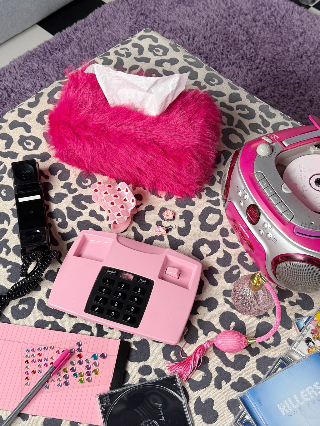 Pink Fluffy Tissue Box
