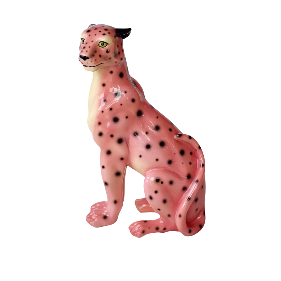 pink leopard statue transparent background