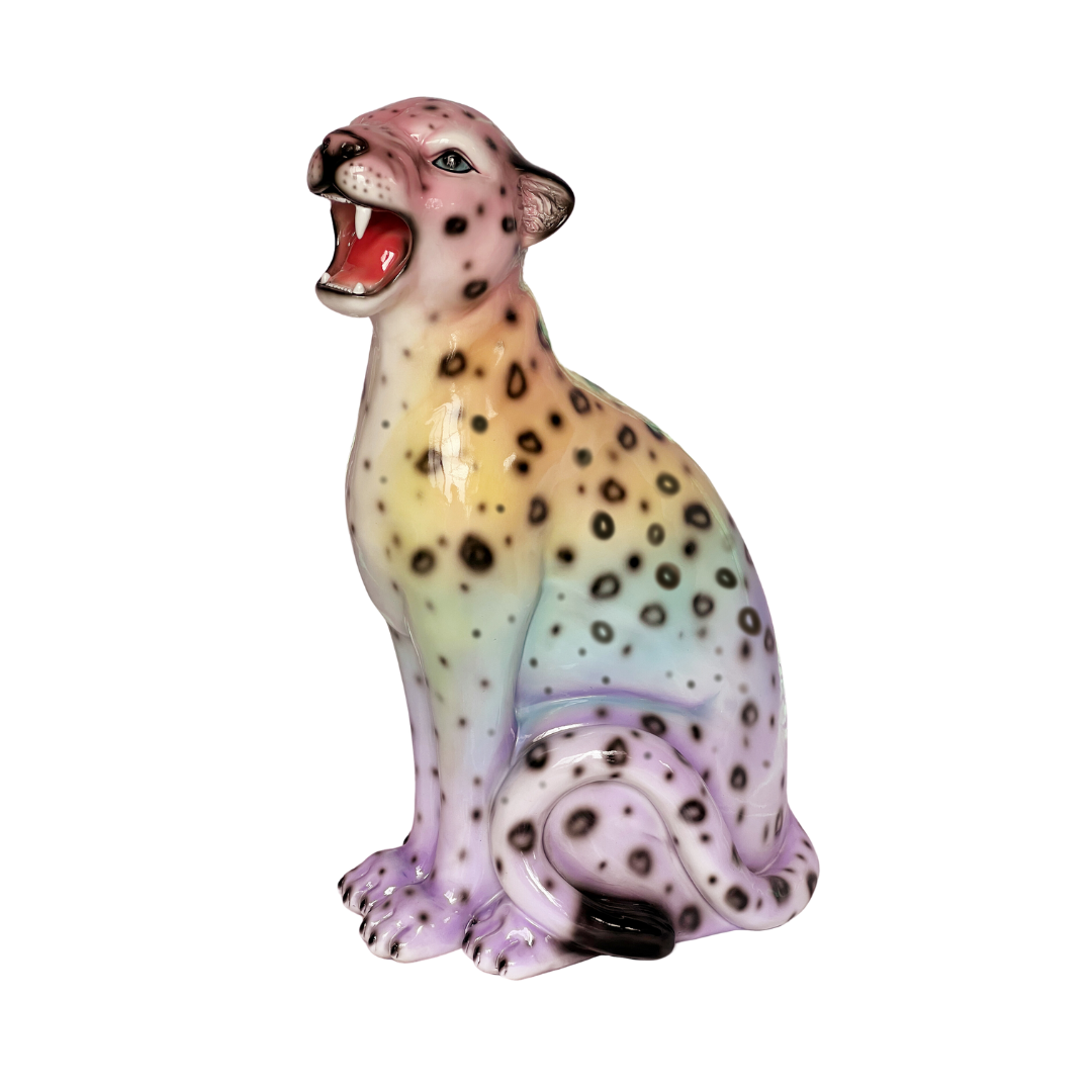 rainbow leopard statue transparent background