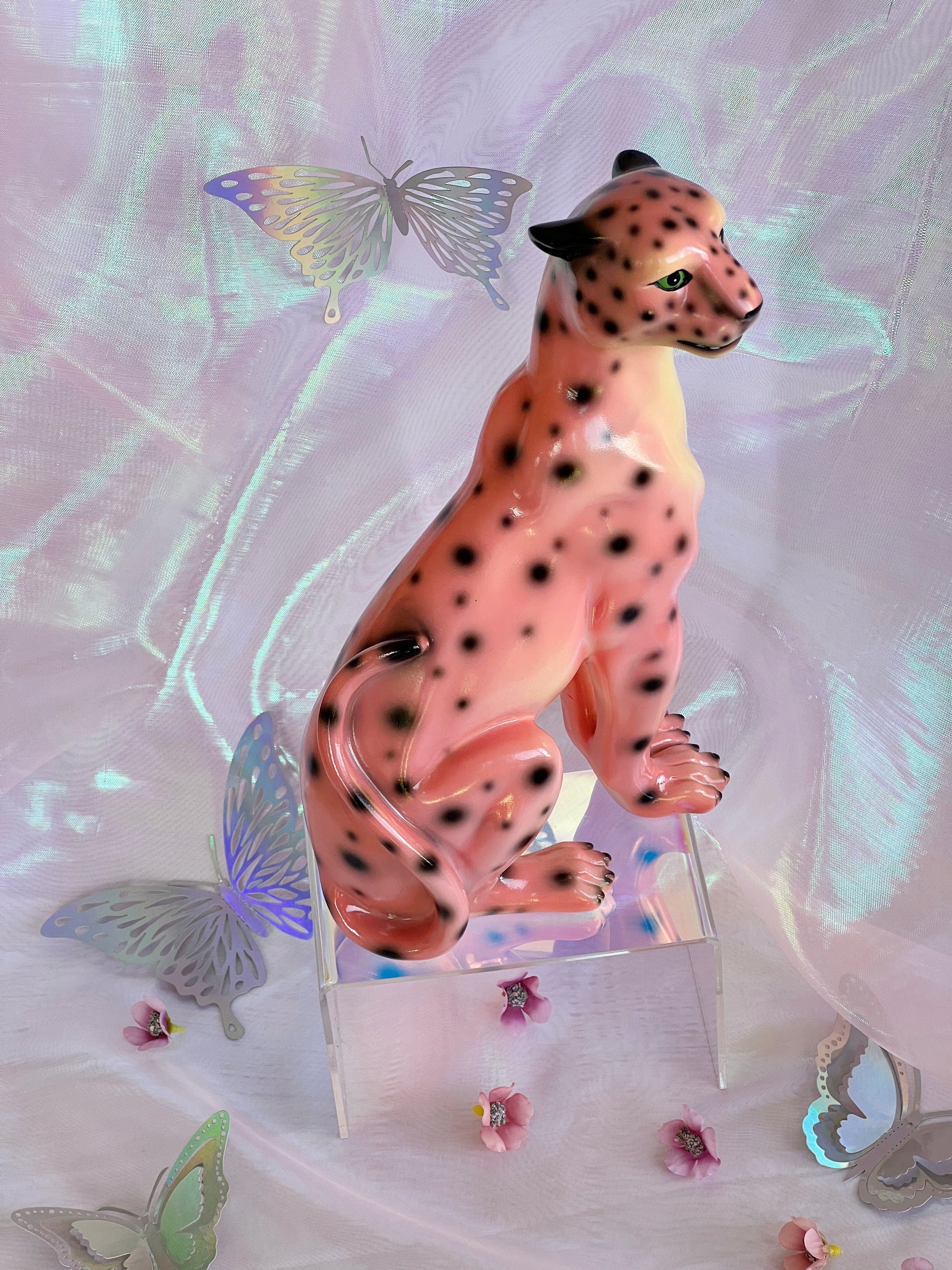 Petal the Pink Leopard Statue