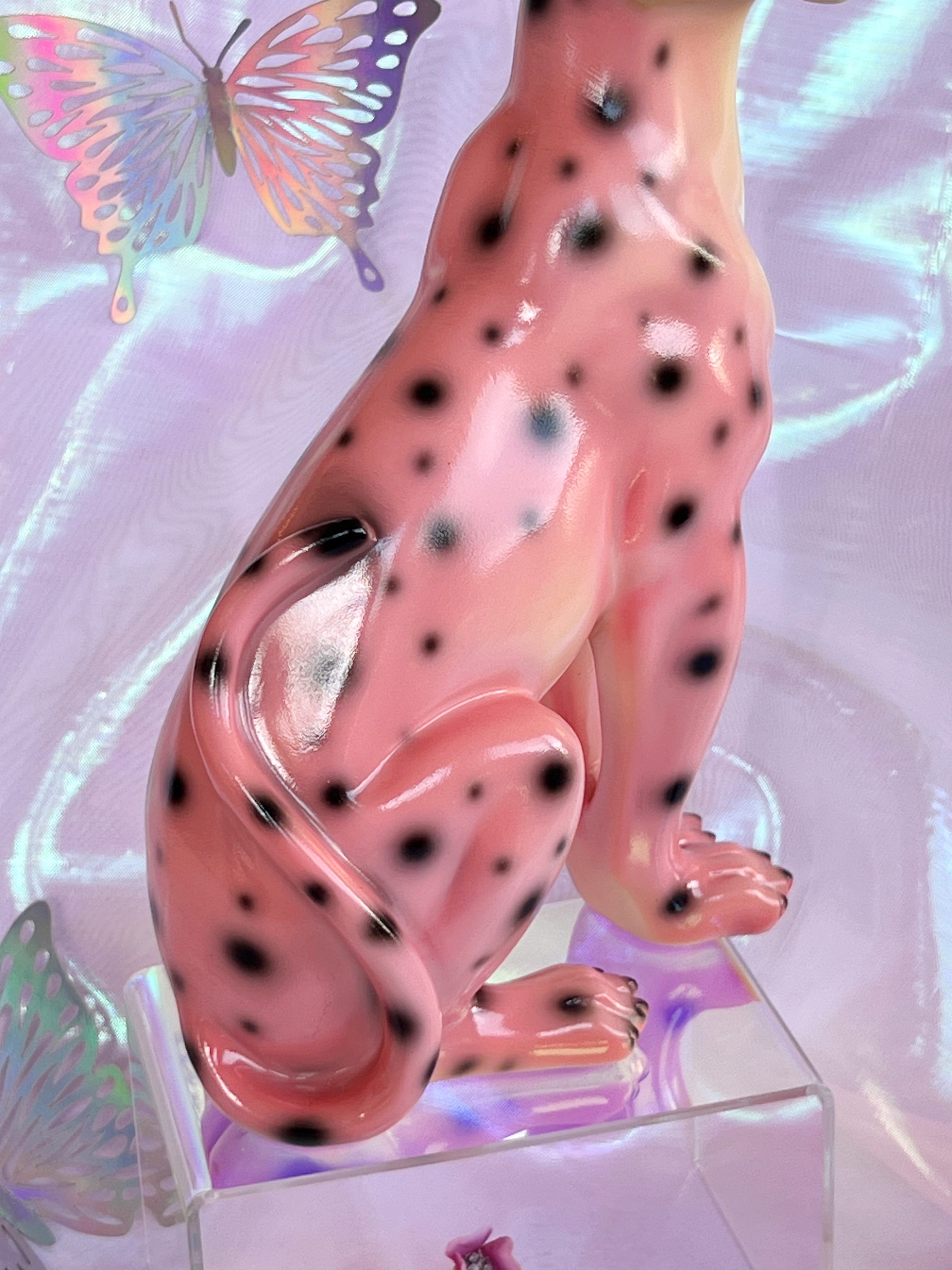 Petal the Pink Leopard Statue