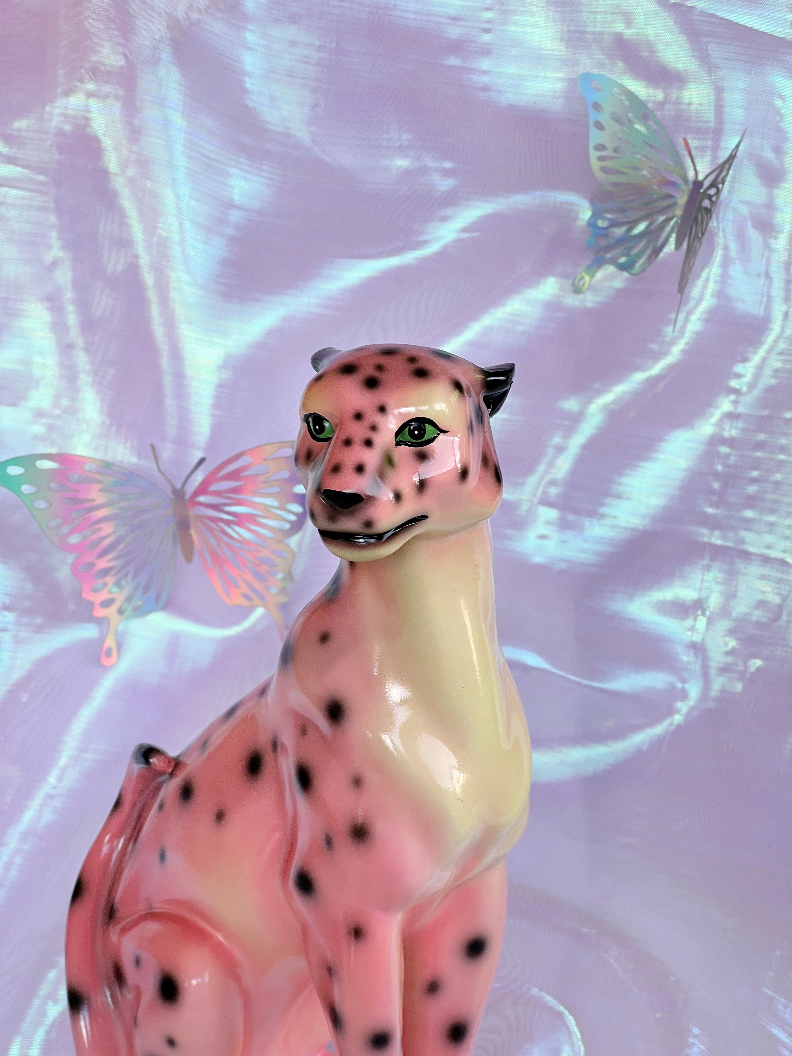 Petal the Pink Leopard Statue