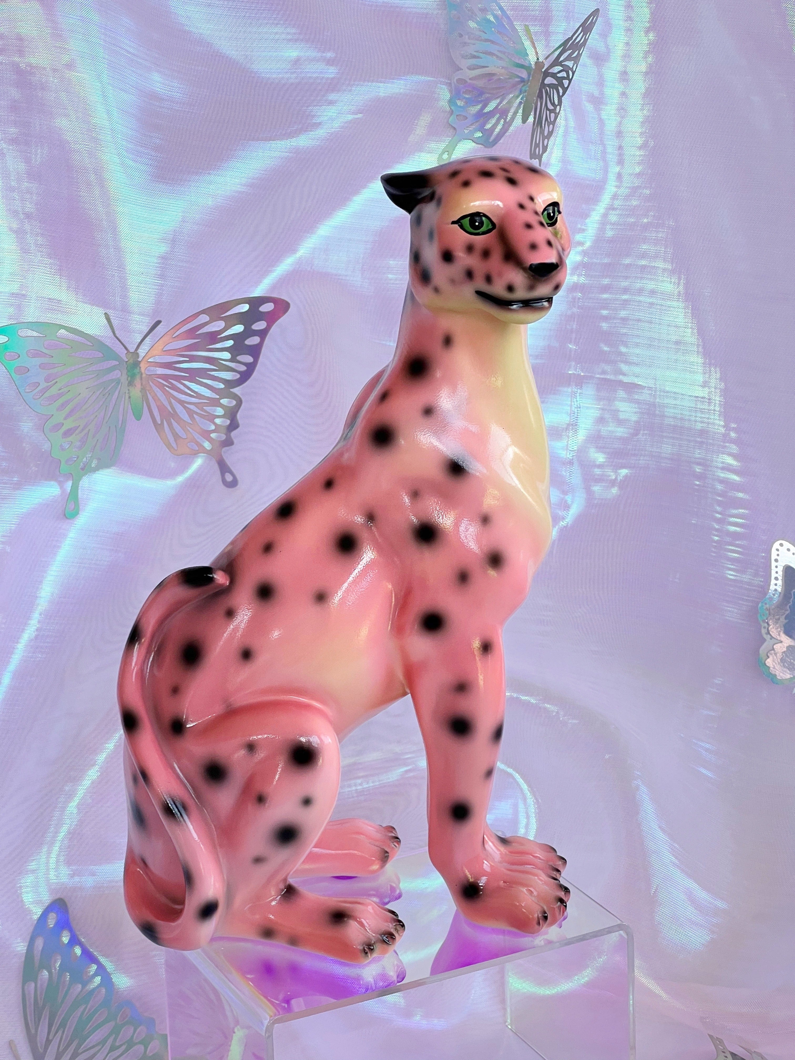 Petal the Pink Leopard Statue