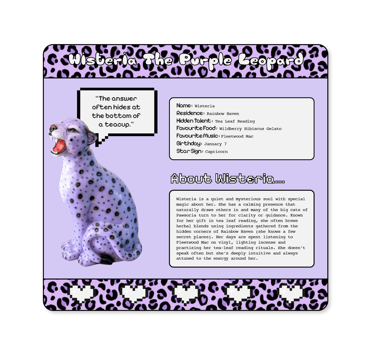 Wisteria the Purple Leopard