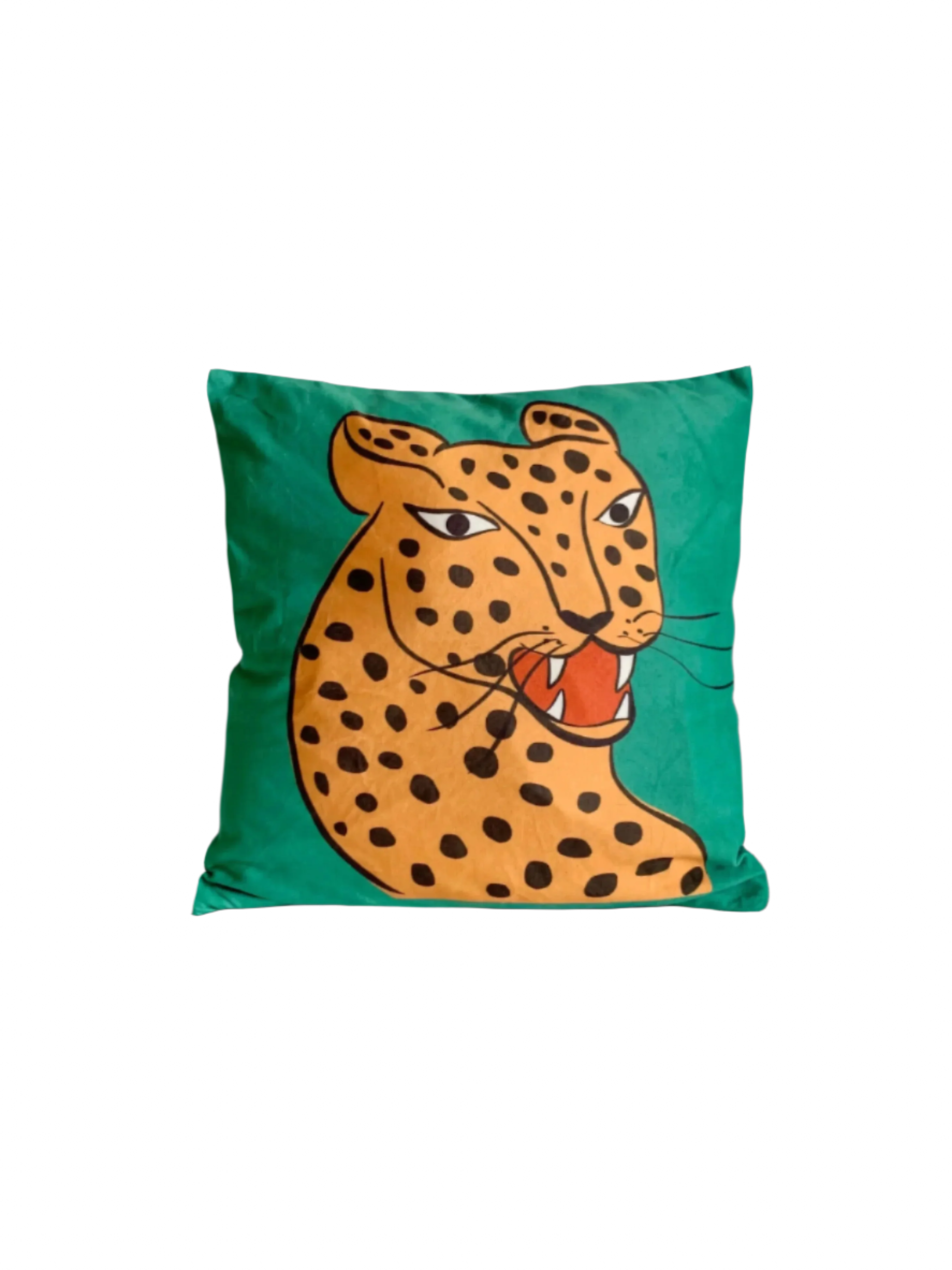 Leopard Cushion Cover - Green