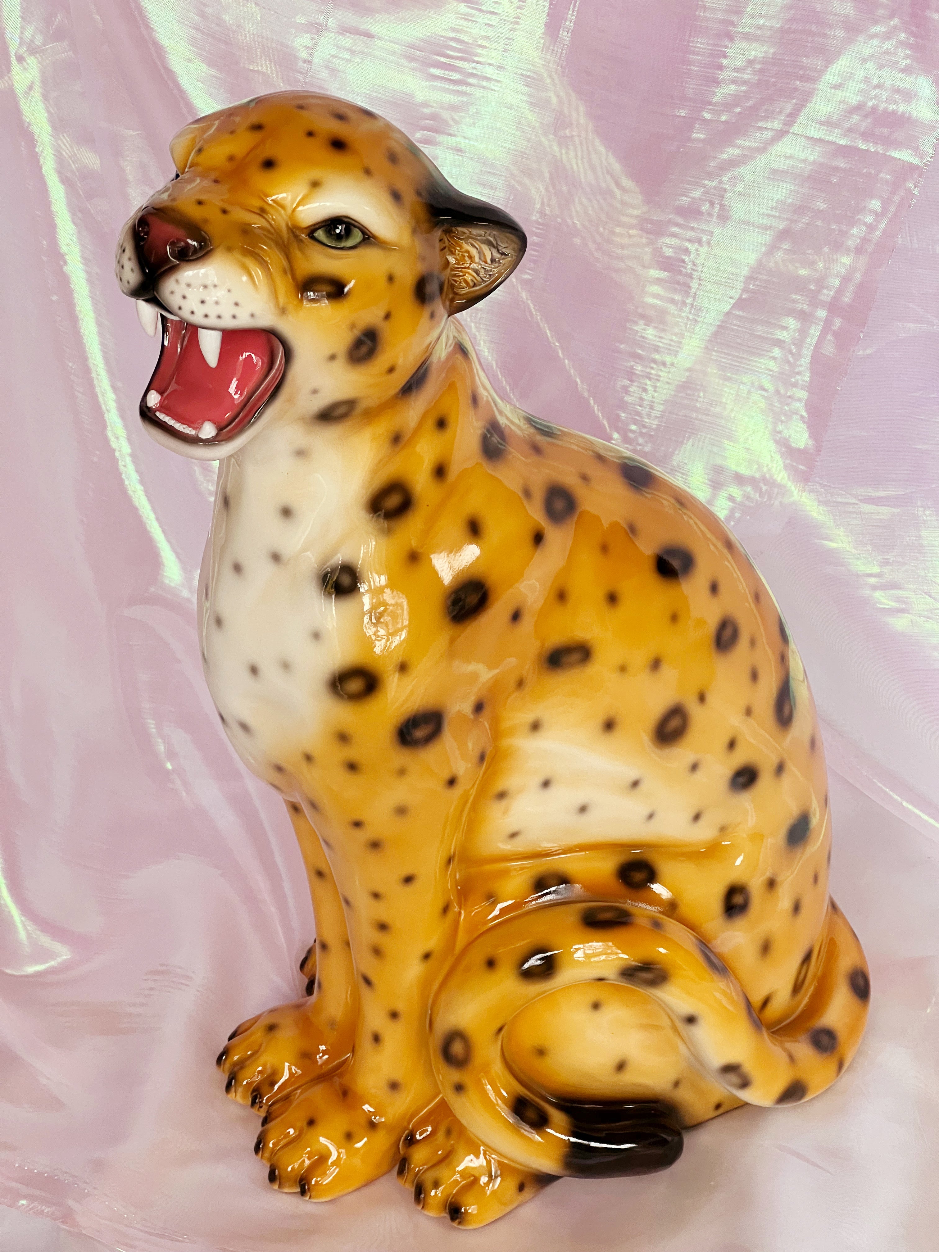 natural leopard statue