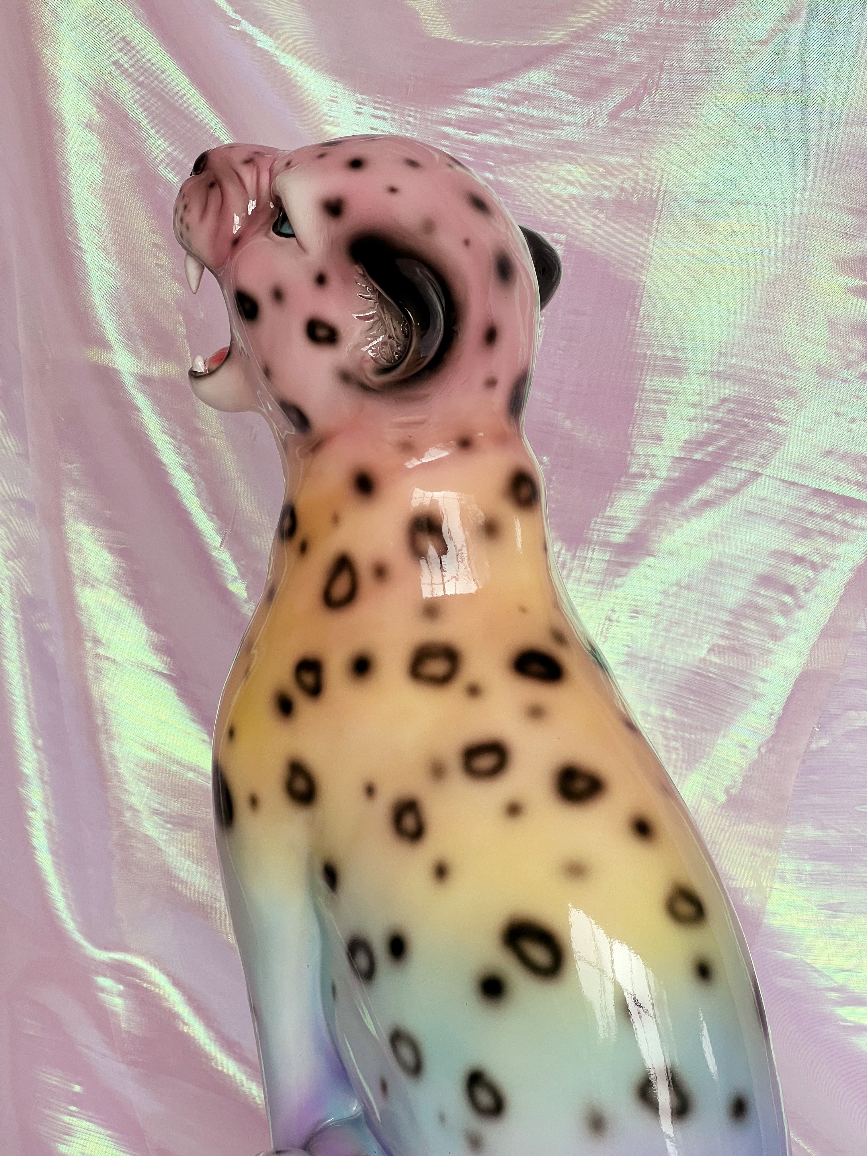 rainbow leopard statue