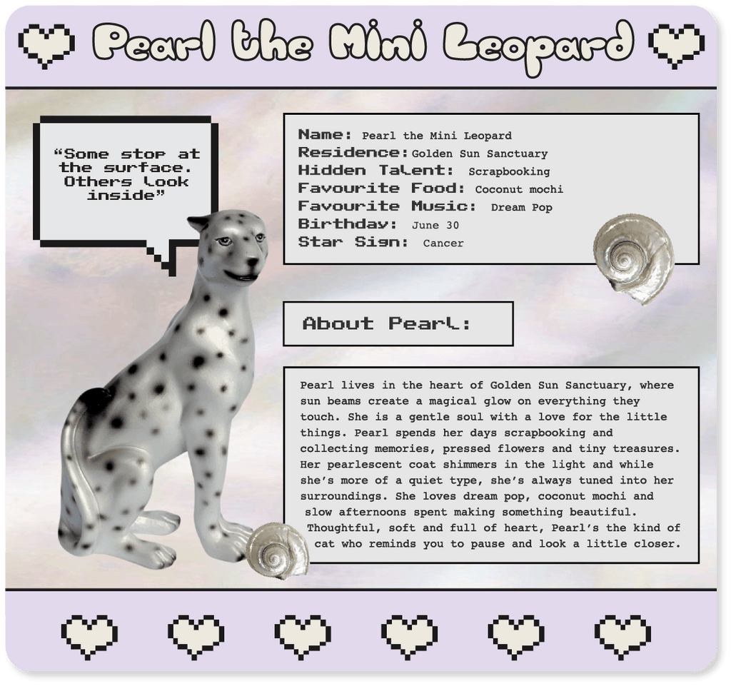 Pearl the Mini Pearlescent Leopard Statue