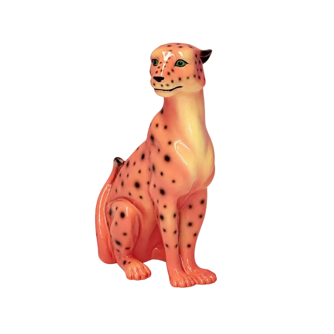 Petal the Pink Leopard Statue