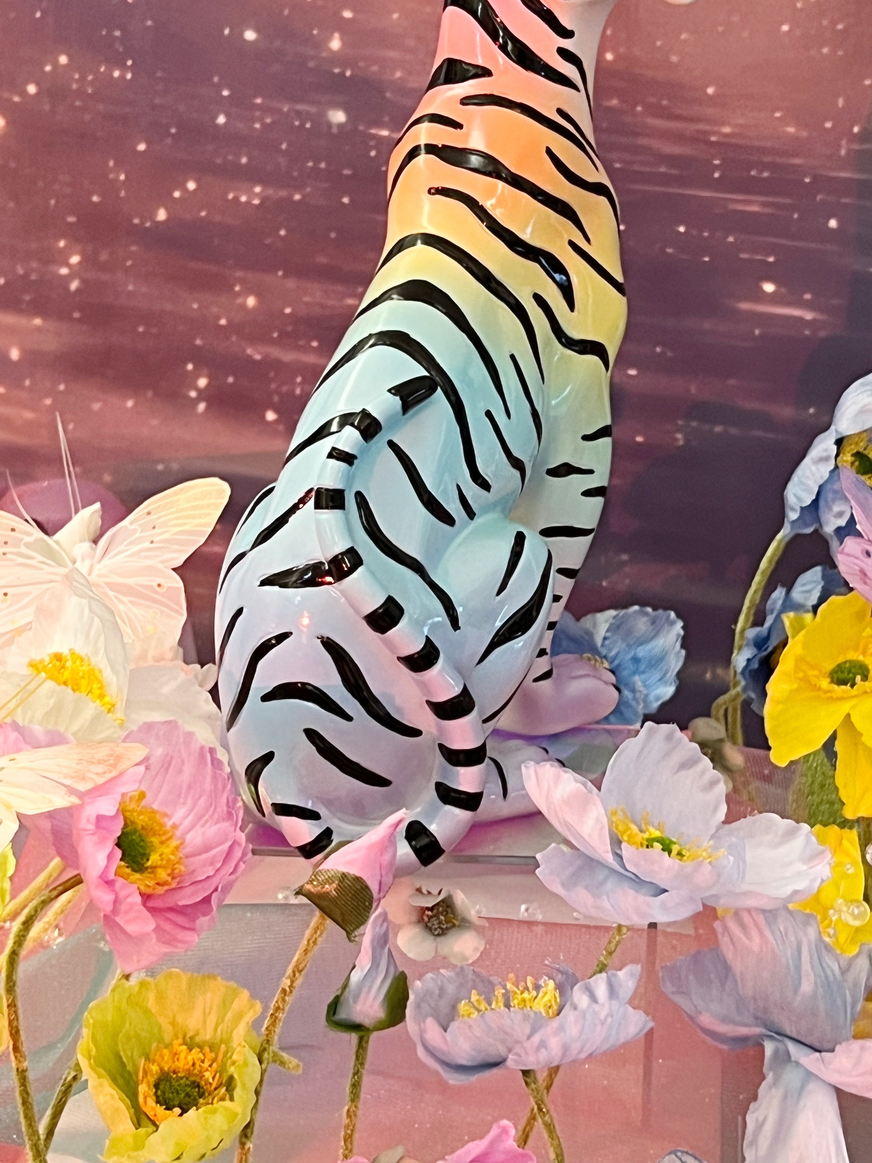 rainbow tiger statue